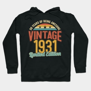 90th Birthday 90 Years of Being Awesome 1931 Hoodie